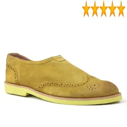 167 Männer Vintage Casual Schuhe Boot Fischer Marke Kuh Wildleder Brogues Flache Slip Auf Geschäfts Fahren Low Top Zapatos De hombre