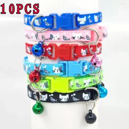 Dog Collars Adjustable Pet Collar Safety Buckle Cat Print Patch Necklace Holiday Party Lost Supplies