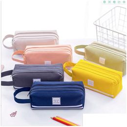 Pencil Bags Wholesale Large Capacity Stationery Storage Bag Cute Case Oxford Cloth Pen Cases Kawaii Gifts Office Students Kids School Dh3Px