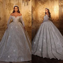 Exquisite Backless Ball Gown Wedding Dress Sequined Beading Bateau Sweetheart Chapel Train Bridal Gowns Vestido De Novia