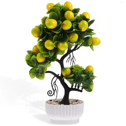 Decorative Flowers Simulation Tree Desktop Fake Fruit Realistic Bonsai Plant For Home Office