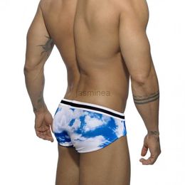 Men's Swimwear New Sky Cloud Printed Swimwear Mens Swim Briefs Sexy Push Up Bikini Swimsuit Man Swimmng Suit Trunk for Men Beach Surf Bath Wear 24327