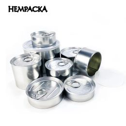 Bins Pressitin Tin Can Raw Tobacco Dry Herb Flower Storage Box Large Metal Selfseal Container Black Clear Transparent Cover 3 Sizes