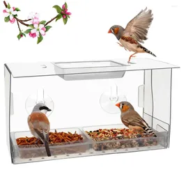 Other Bird Supplies Parrot Feeder Food Dispenser Capacity Transparent Window For Indoor Outdoor Use Foldable Design Garden