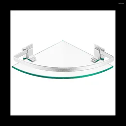 Kitchen Storage Bathroom Glass Corner Shelf Tempered With Rail For Organisation And