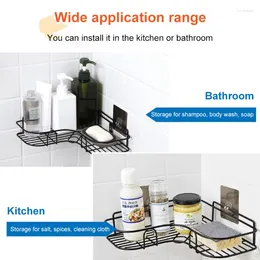 Kitchen Storage Bathroom Tripod Corner Without Punching Wall Hanging