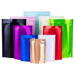 Storage Bags 100Pcs/Lot Food Nuts Snack Candy Coffee Dustproof Tear Notch Doypack Pouches Matte Aluminum Foil Stand Up Bag