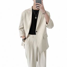 spring Summer British Style Formal Blazer Men Korean Fi Loose Casual Dr Jacket Men Harajuku Social Suit Jacket Men M-2XL z6X2#
