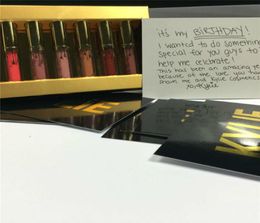 In stock Famous brand Birthday Edition Lip Kit Matte Liquid Lipsticks 6pcs set mini lipgloss kit DHL 2919083