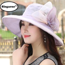 Wide Brim Hats Female Summer Sun Hat Women 2024 Fashion Foldable Girls Protection Floppy Panama Beach Caps