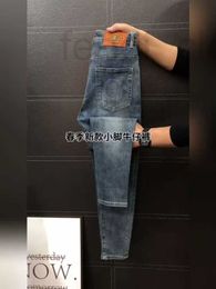 Men's Jeans Designer Brand Spring New European Letter Straight Casual Pants 2024 Fashion Slim Fit High Quality Trend 1135 B9HB