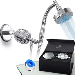 Aquahomegroup Handheld 20+3 Level Filtration Philtre Suitable for Injecting Vitamin C, A, and E Into Hard Water Filter, SPA Effect. High Pressure Shower Head