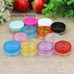 Jars 5g Colourful lid Cream Jar plastic bottle, Empty Plastic Cosmetic Container, clear jar, Small Sample Makeup Subbottling