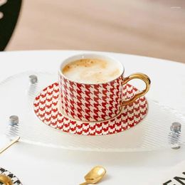 Cups Saucers Creative Design Nordic Style Ceramic Coffee Cup Afternoon Tea And Saucer Set With Spoon Mug Office Home Drinking Utensils