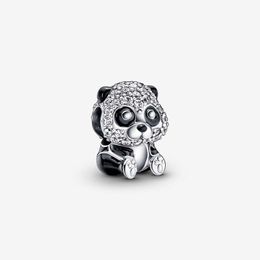 Sparkling Cute Panda Charm Pandoras 925 Sterling Silver Luxury Charm Set Bracelet Making Beaded charms Designer Necklace Pendant Original Box Fast Shipping