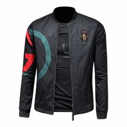 spring New Fi Design Men's Jacket High Quality Stand Collar Embroidery Coat Casual Luxury Slim Fit Baseball Jackets 5XL 08wx#