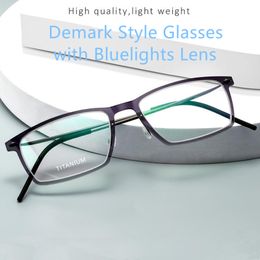Superb men optical frame fashion Concise Rectangular anti-blueray glasses Lightweight Nylon Titanium 544No Screw 53-19-150 for Prescription eyewear fullset case
