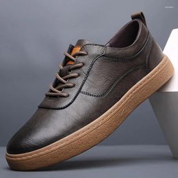 Casual Shoes High-quality Retro Low-top Rubber Outsole Leather Summer Men's Fashion Breathable Non-slip Business