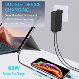 Adapter Surface Pro Charger 65W for Surface Pro 3/4/5/6/7 Power Supply Adapter,Compatible for Both Microsoft Surface Book Laptop/Tablet