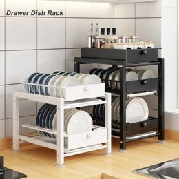 Kitchen Storage Pull Out Dish Rack Drainer Home Countertop Multifunctional Shelf Chopsticks Organiser Cupboard