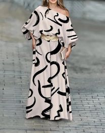 Women's Two Piece Pants A Virtuous And Kind-Hearted Abstract Printed Diagonal Collar Clothes Wide Leg Set Are In Stock