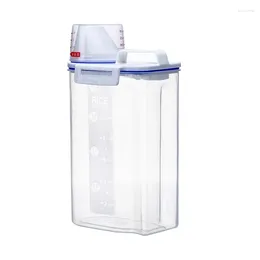 Storage Bottles AT14 Upgraded Grain Container Airtight With Measuring Cup Food