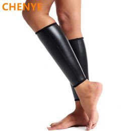 Women Faux Leather Slim Leg Sleeves Body Shaper Thigh Hamstring Slimmer Enhancer for Compression Calf Sleeve Shapwear Set 240322