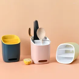 Storage Bottles Multifunctional Spoon Fork Chopstick Holder Box Tableware Shelf Three Layers Cutlery Drain Rack Drop