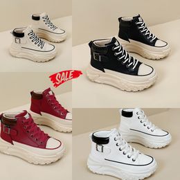 2024 Fashions High top shoes spring and autumn vintage womens shoes thick soled small white shoes leisure sports board shoes GAI 35-40