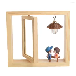 Frames Picture Couple Po Decoration Desktop Cartoon Table Adorn Rotatable Double-side Ornament Rotary Lovers