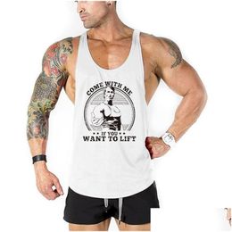 Men'S Tank Tops Mens Brand Vest Muscle Sleeveless Singlets Fashion Workout Sports Shirt Bodybuilding Fitness Top Men Gym Clothing Dro Dhuy1