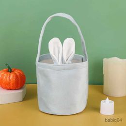 Storage Baskets 5Pcs Easter Bunny Gift Bags Drawstring Velvet Gift Bags Easter Basket Bunny Favor Rabbit Ear Treat Bags Birthday Party Supplies