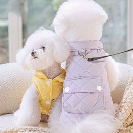 Pet Winter Clothes for Dogs, Parka Dog Jacket, Puppy Jumpsuit Keeping Warm Cotton Pocket Can Traction Vest