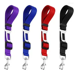 Dog Collars Nylon Leash Adjustable Retractable Car Seat Belts Pet Cat Harness Lead Clip Safety Lever Traction Dogs Accessoires