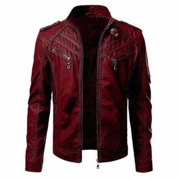 men Faux Leather Jacket Motorcycle 5Xl Men Jackets Black Jaqueta De Couro Masculina Outwear Male Slim Fit Pu Leather Coats Man Q4oJ#