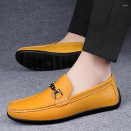 Casual Shoes Lightweight High Quality Genuine Men Loafers Soft Sole Comfort Male Brand Leather 2024 Slip-on Mens Driving