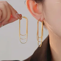 Dangle Earrings 2024 Fashion Metal Snake Bone Chain Tassel For Women Elegant Gold Colour Long Personality Jewellery