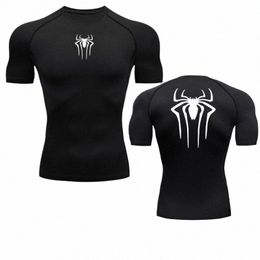 printed Men's Athletic Compri Shirts Athletic Quick Dry Breathable R Guard Athletic Tight Workout Tops Summer Men W9Rs#