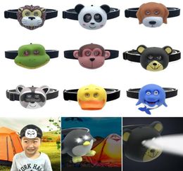Headlamps Child Outdoor 2 LED Headlight Battery Animal Shape Cute Headlamp On Head For Boy Girl Camping Kids Creative Gift5915907
