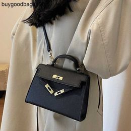 Designer Bags Shoulder Bag Handmade 7a Cross Border Handbag Womens Fashion Bag 2024 New Niche Design Commuter Texture Lock Buckle Small Square