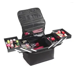 Storage Bags Portable Professional Waterproof Large Cosmetic Bag Handbag Travel Toolbox Nail Art Embroidery Makeup Designer
