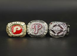 3pcsset 1980 2008 2009 Philadelphia P h i l l i e s Baseball World Championship Ring man fashion alloy sports jewelry6814529