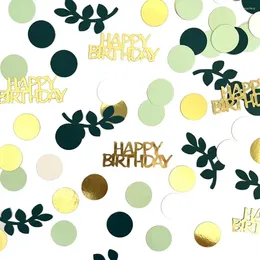 Party Decoration Birthday Happy Confetti Paper Colorful Set For Table Green Golden Black Round Men