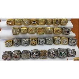 Cluster Rings 57Pcs 1966 To 2023 American Football Team Champions Championship Ring Souvenir Men Fan Gift Wholesale 2024 Drop Deliver Otuot