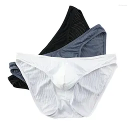 Underpants 3PCS/Lot Men's Underwear Sexy Front Convex Briefs Comfortable Breathable Elastic Bag High Quality Men