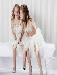 Boutique girls dresses sequin feather baby girl dress fashion sleeveless girls dress designer princess dress formal dresses B29541339087