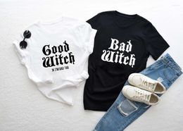 Women's T Shirts Good Witch Bad Tshirt Vintage Women Short Sleeve Halloween Couple Tee Shirt Top