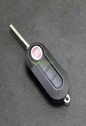 PINECONE for FIAT 500 PANDA PUNTO BRAVO Car Key Case 3 Buttons Uncut Brass Blade Remote Key Pure Black ABS Shell 1PC3611308
