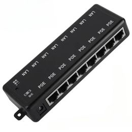 2024 POE Injector 4Ports 8Ports POE Splitter for CCTV Network POE Camera Power Over Ethernet IEEE802.3af 12V-48V Wireless APPOE Splitter for Network Camera