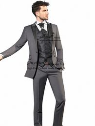 classic Groom Suits for Wedding Notched Lapel Men Tuxedos Slim Fit Busin Male Blazers 3 Pieces Sets Terno Masculinos Completo D3uU#